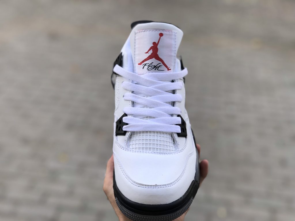 Giày Air Jordan 4 Retro White Cement Trắng Xám Rep 1:1